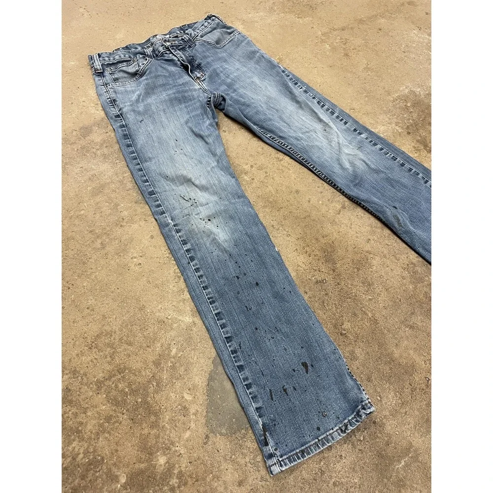 Carhartt 102804 M49‎ Jeans Mens 32x32 Medium Wash Blue Relaxed Stretch Zip Fly